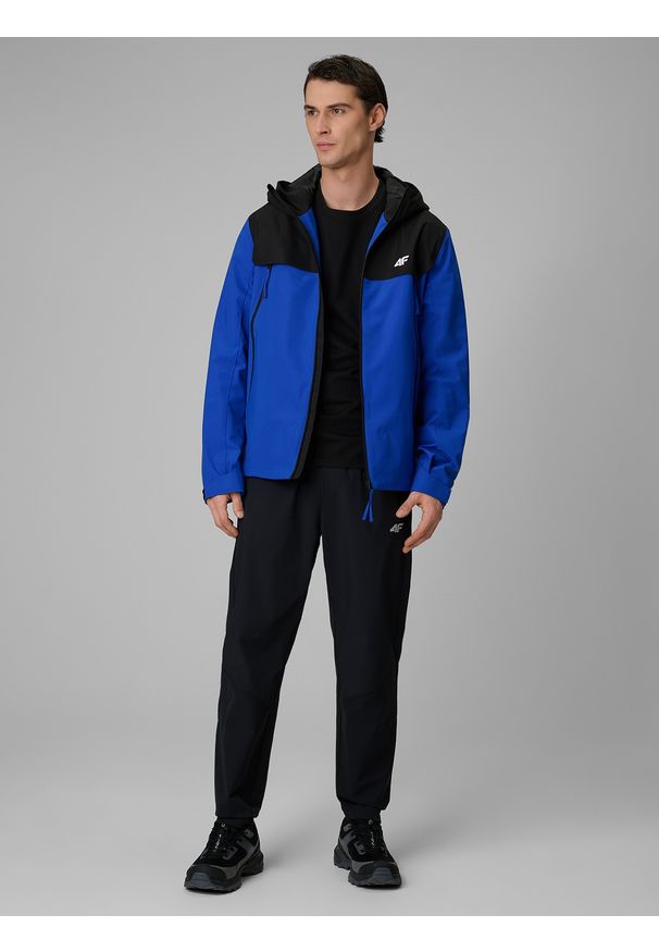 4f - 4F Kurtka przejściowa membrana 5000 męska - niebieska L. Okazja: na spacer, na co dzień, do pracy. Kolor: niebieski. Materiał: materiał. Styl: casual