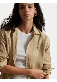 Polo Ralph Lauren Koszula 211970730506 Beżowy Regular Fit. Typ kołnierza: polo. Kolor: beżowy. Materiał: len #6