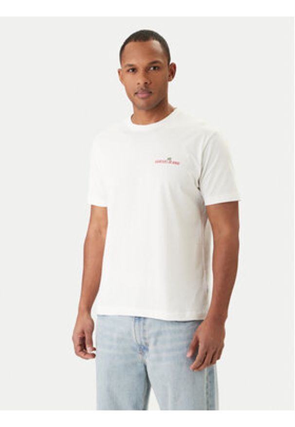 Guess Jeans T-Shirt M6GIC0 K8HM0 Biały Regular Fit. Kolor: biały. Materiał: bawełna