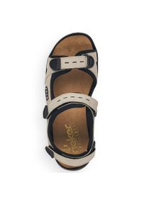 Komfortowe sandały damskie sportowe na rzepy beżowe Rieker 64582-60 beżowy. Zapięcie: rzepy. Kolor: beżowy. Styl: sportowy #3