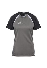 Damska koszulka polo Hummel Lead 2.0. Typ kołnierza: polo. Kolor: szary. Sport: piłka nożna #1
