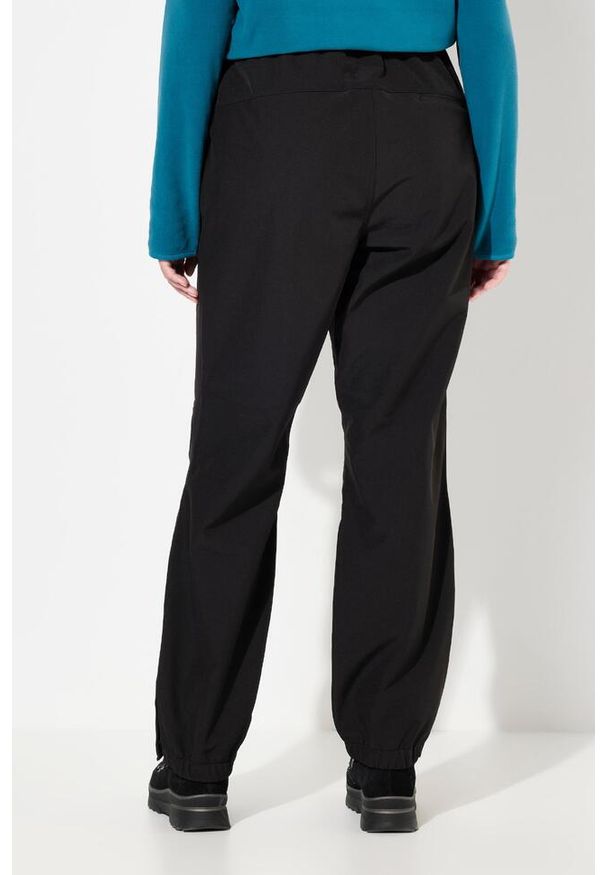 ULLA POPKEN - Damskie Spodnie softshell wodoodporne profilowane kolana polarowa podszewka. Kolekcja: plus size. Kolor: czarny. Materiał: poliester, materiał. Sport: turystyka piesza