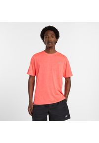 Koszulka męska New Balance MT41253URR – pomarańczowa. Kolor: pomarańczowy. Materiał: poliester, materiał. Sport: fitness