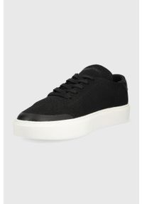Calvin Klein tenisówki męskie kolor czarny. Nosek buta: okrągły. Zapięcie: sznurówki. Kolor: czarny. Materiał: guma, skóra, materiał #2