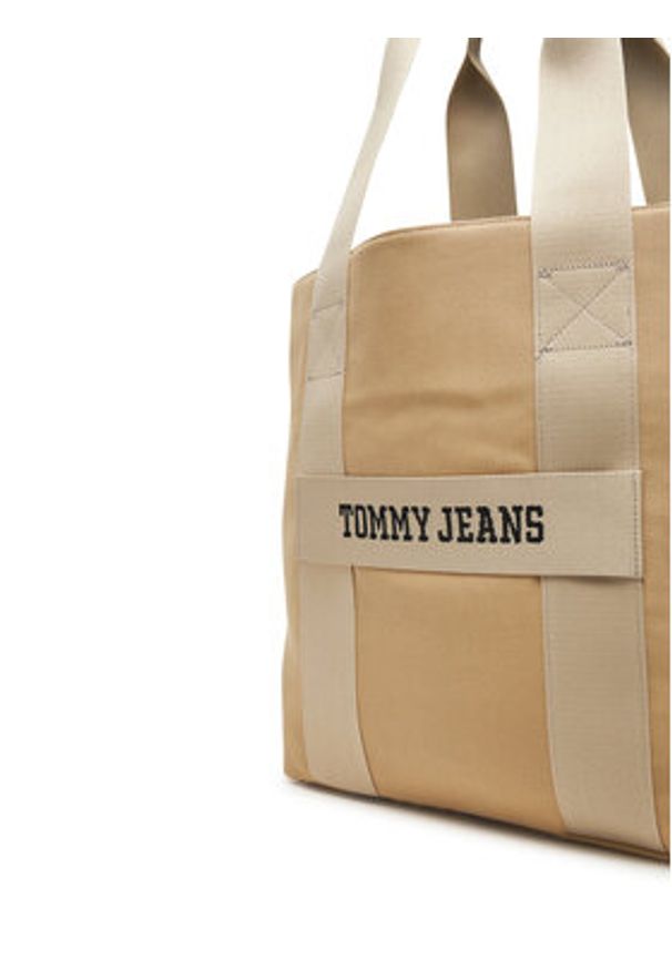 Tommy Jeans Torba Retro Cool Tote AM0AM13278 Beżowy. Kolor: beżowy. Materiał: materiał