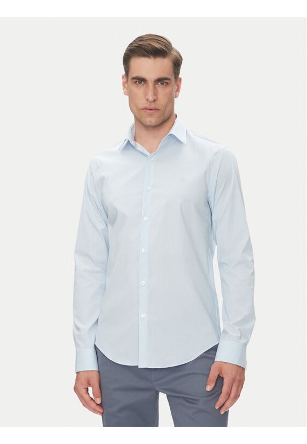 Calvin Klein Koszula LV019EU013 Błękitny Slim Fit. Kolor: niebieski. Materiał: bawełna