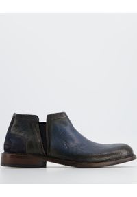 Venezia - GRANATOWE BOTKI MĘSKIE 10031 SAF JEANS. Kolor: niebieski. Materiał: jeans #1
