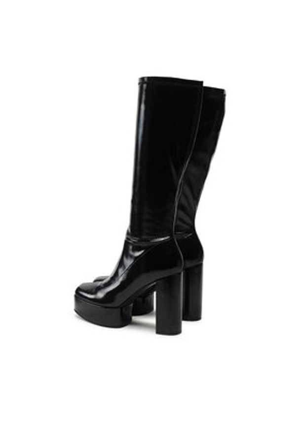 Jenny Fairy Kozaki GLOSSY-02KW Czarny. Kolor: czarny. Materiał: skóra