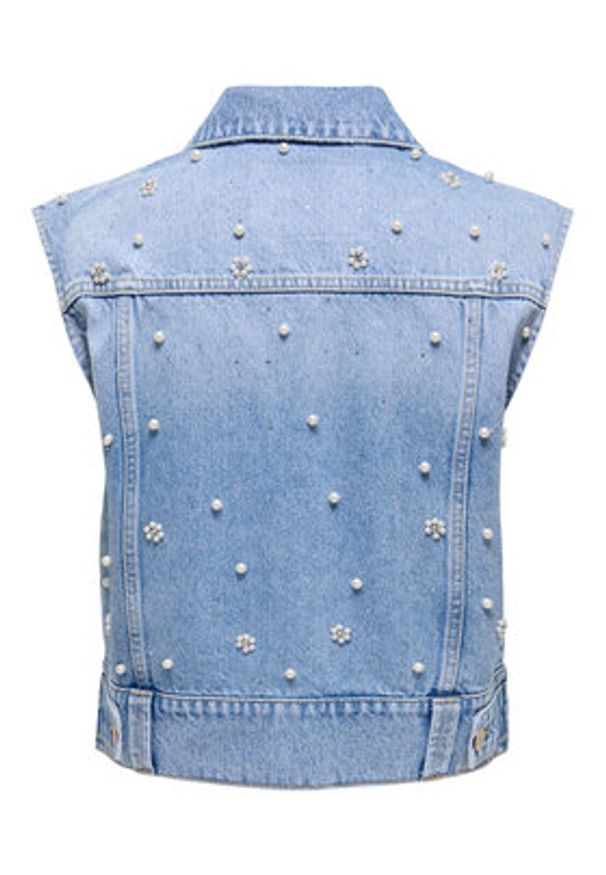 only - ONLY Kamizelka Onur 15366346 Niebieski Regular Fit. Kolor: niebieski. Materiał: bawełna