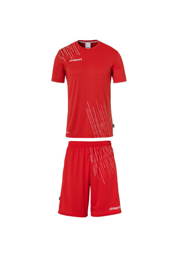 UHLSPORT - Zestaw koszulka i spodenki Uhlsport Score 26. Kolor: czerwony, wielokolorowy, biały. Materiał: dresówka. Sport: piłka nożna