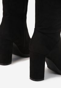 Renee - Czarne Kozaki Ocypalle. Nosek buta: okrągły. Zapięcie: zamek. Kolor: czarny. Szerokość cholewki: normalna. Obcas: na platformie #3