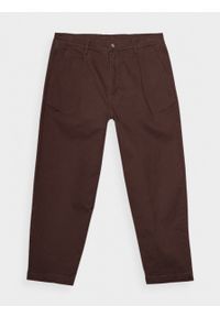 outhorn - Spodnie tkaninowe męskie - brązowe. Okazja: na co dzień. Kolor: brązowy. Materiał: tkanina. Styl: casual #4