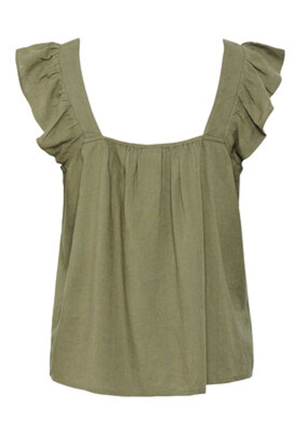 Pieces Top Pia 17154740 Zielony Regular Fit. Kolor: zielony. Materiał: wiskoza