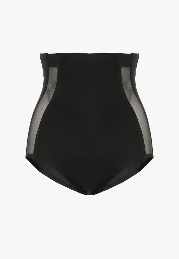 Renee - Czarne Majtki Modelujące z Wysoką Talią Elissia. Kolor: czarny. Materiał: tkanina. Wzór: gładki