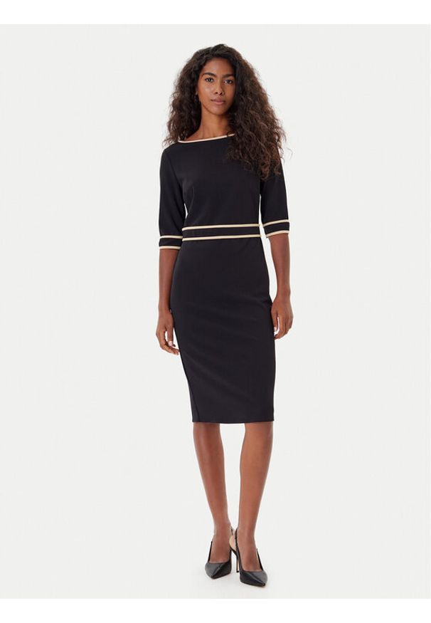 Rinascimento Sukienka koktajlowa CFC0125391003 Czarny Slim Fit. Kolor: czarny. Materiał: syntetyk. Styl: wizytowy