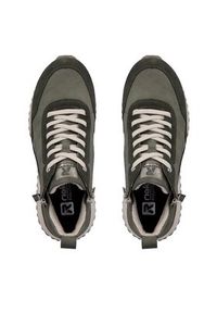 Rieker Sneakersy W0661-54 Khaki. Kolor: brązowy. Materiał: zamsz, skóra