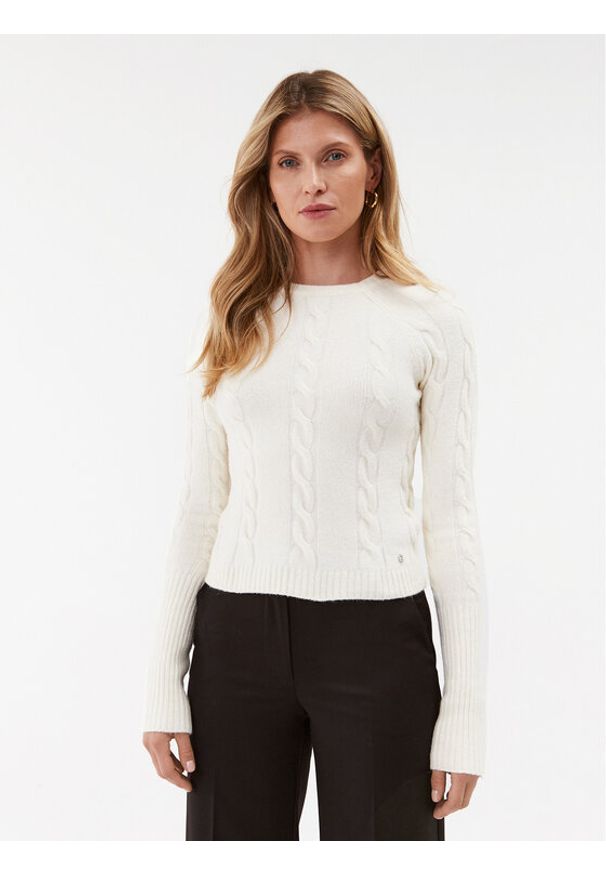 Guess Sweter W3BR40 Z3930 Écru Regular Fit. Materiał: syntetyk, bawełna