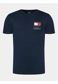 Tommy Jeans T-Shirt Essential Flag DM0DM18263 Granatowy Slim Fit. Kolor: niebieski. Materiał: bawełna #5