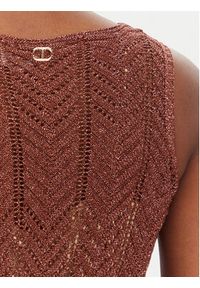 TwinSet - TWINSET Sukienka dzianinowa 251TT319A Brązowy Slim Fit. Kolor: brązowy. Materiał: wiskoza #2