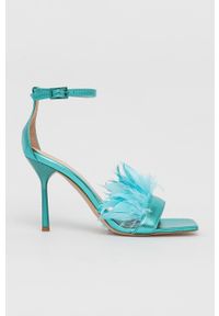 Liu Jo sandały skórzane Camelia Leonie Hanne. Zapięcie: klamry. Kolor: niebieski. Obcas: na obcasie. Wysokość obcasa: średni