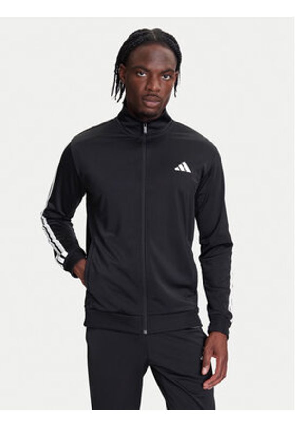 Adidas - adidas Dres Basic 3-Stripes JI8858 Czarny Regular Fit. Kolor: czarny. Materiał: syntetyk