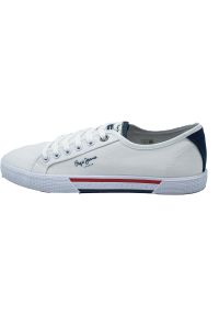 Trampki Pepe Jeans Brady Men Basic, Mężczyźni. Kolor: biały. Materiał: materiał