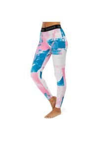 SIROKO - Damskie legginsy termoaktywne Sporty zimowe Siroko Sakura. Kolor: różowy. Wzór: nadruk. Sezon: zima #1