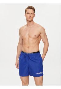 Calvin Klein Swimwear Szorty kąpielowe KM0KM00992 Granatowy Regular Fit. Kolor: niebieski. Materiał: syntetyk #4