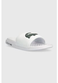 Lacoste klapki CROCO DUALISTE damskie kolor biały 43CFA0040. Kolor: biały. Materiał: materiał #4
