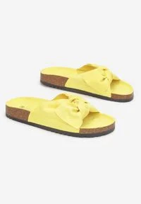 Born2be - Żółte Klapki Mapheia. Nosek buta: okrągły. Kolor: żółty #6