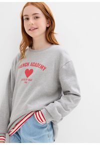 bonprix - Bluza z miękkiej mieszanki bawełny organicznej. Kolor: szary. Materiał: bawełna. Wzór: nadruk #3