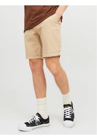 Jack & Jones - Jack&Jones Szorty materiałowe Fury 12206889 Beżowy Regular Fit. Kolor: beżowy. Materiał: bawełna