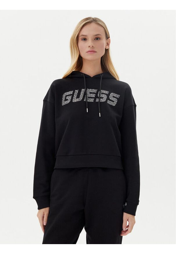 Guess Bluza V5GQ09 KCRP0 Czarny Relaxed Fit. Kolor: czarny. Materiał: bawełna