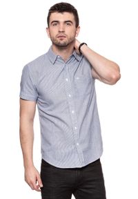 Wrangler - KOSZULA MĘSKA KRÓTKI RĘKAW WRANGLER SS 1 PKT SHIRT PEACOAT BLUE W58604M49 112129484. Materiał: materiał. Długość rękawa: krótki rękaw. Długość: krótkie #8