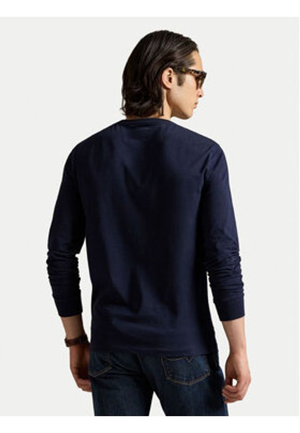 Polo Ralph Lauren Longsleeve Classics 710671468024 Granatowy Slim Fit. Typ kołnierza: polo. Kolor: niebieski. Materiał: bawełna. Długość rękawa: długi rękaw