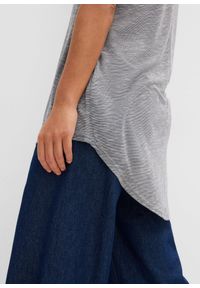 bonprix - Długi shirt z mieszanki wiskozy. Kolor: szary. Materiał: wiskoza. Długość rękawa: krótki rękaw. Długość: długie #3