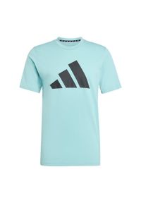 Adidas - Train Essentials Feelready Logo Training Tee. Kolor: zielony, czarny, wielokolorowy. Materiał: materiał #2