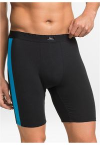 bonprix - Długie bokserki o dopasowanym kroju z bawełną (2 pary). Kolor: czarny. Materiał: bawełna. Długość: długie #1