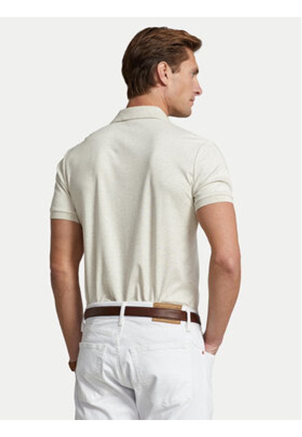 Polo Ralph Lauren Polo 710713130002 Écru Custom Slim Fit. Typ kołnierza: polo. Kolor: kremowy. Materiał: bawełna