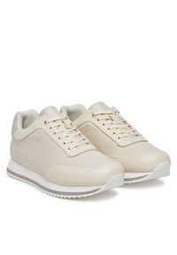 Calvin Klein Sneakersy Runner Lace Up - Jacq HW0HW02413 Écru. Materiał: materiał #2