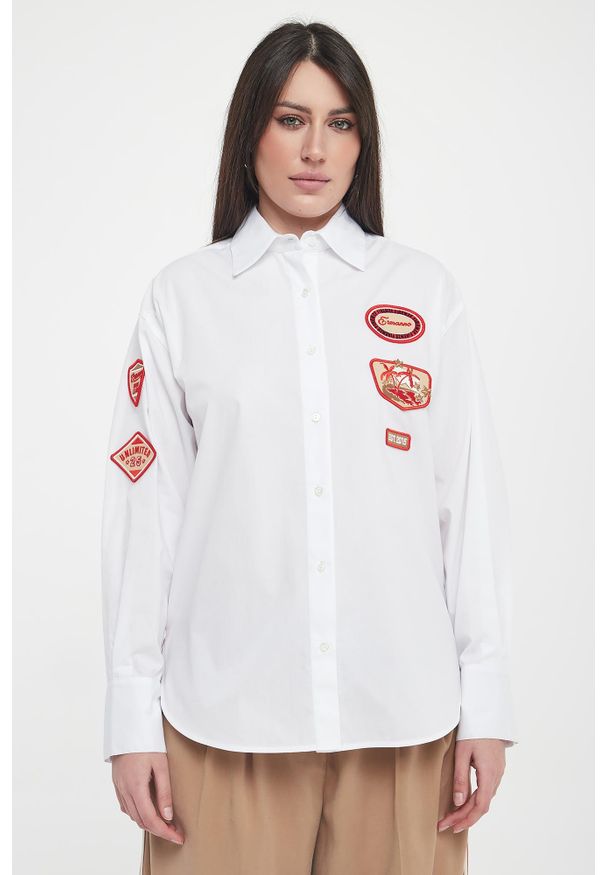 Ermanno Firenze - Koszula damska z naszywkami ERMANNO FIRENZE. Wzór: aplikacja
