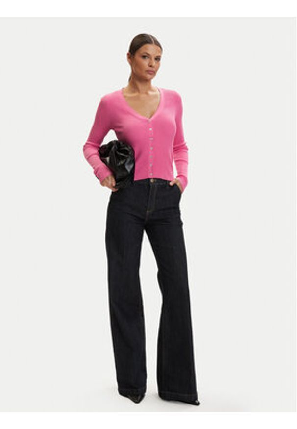 only - ONLY Kardigan Mist 15363392 Różowy Slim Fit. Kolor: różowy. Materiał: syntetyk