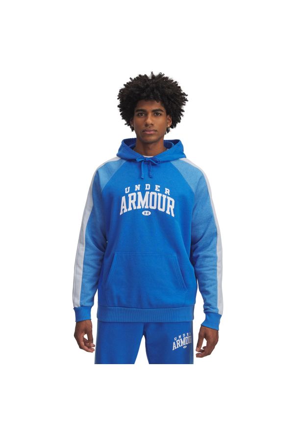 Bluza z kapturem Under Armour Rival Colorblock. Typ kołnierza: kaptur. Kolor: niebieski. Sport: fitness