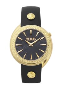Versus Versace Zegarek VSPHF0320 damski kolor czarny. Kolor: czarny. Materiał: skóra, materiał