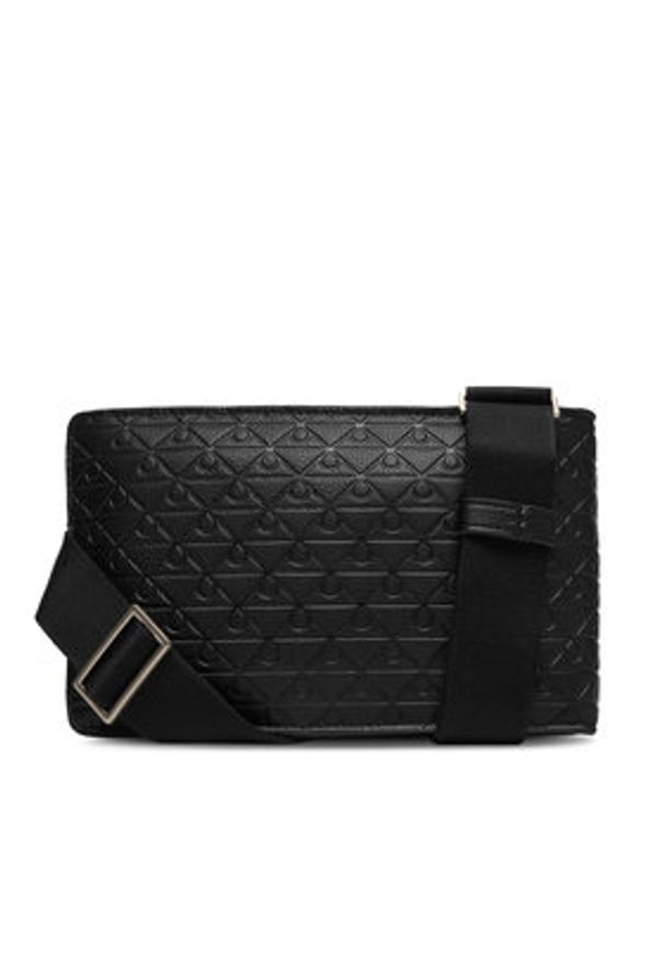 Calvin Klein Saszetka Emblem Aop Emboss Square Sling LV04D3277G Czarny. Kolor: czarny. Materiał: skóra