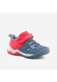quechua - Buty turystyczne dla dzieci Quechua Crossrock. Kolor: wielokolorowy, różowy, niebieski, szary. Materiał: kauczuk. Szerokość cholewki: normalna. Sport: wspinaczka