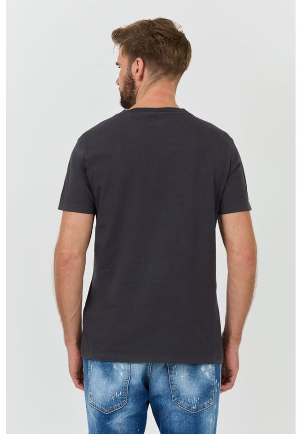 Guess - GUESS Szary męski t-shirt bawełniany Japanese Ideog, Rozmiar M. Kolor: szary. Materiał: bawełna