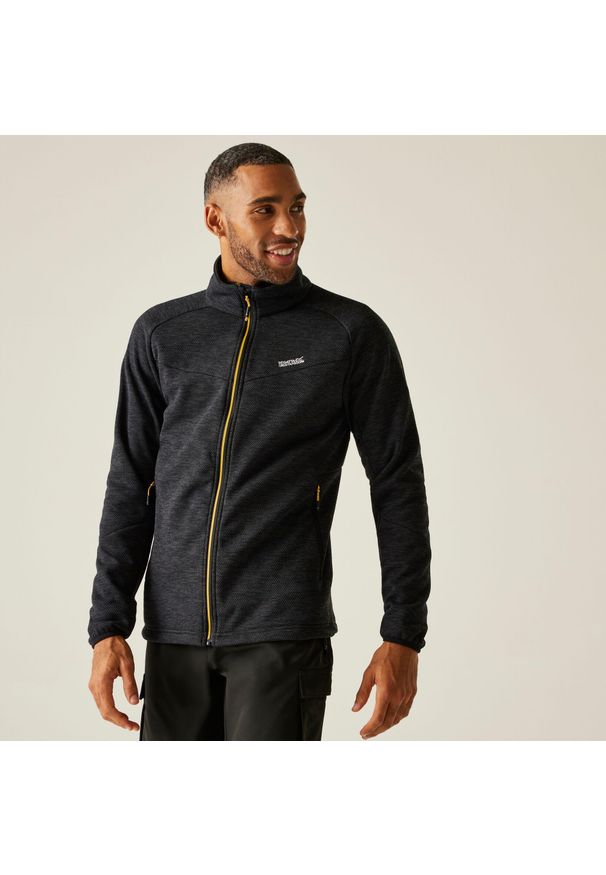 Regatta - Męski polar turystyczny Rivake z pełnym zamkiem błyskawicznym. Kolor: szary, wielokolorowy, brązowy, czarny. Materiał: polar. Sport: turystyka piesza