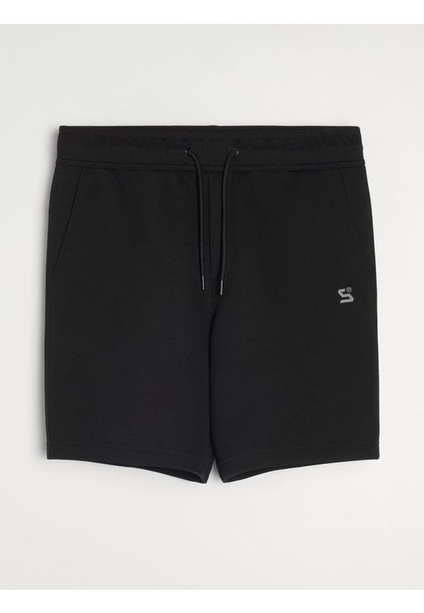 Sinsay - Bawełniane szorty - czarny. Kolor: czarny. Materiał: bawełna