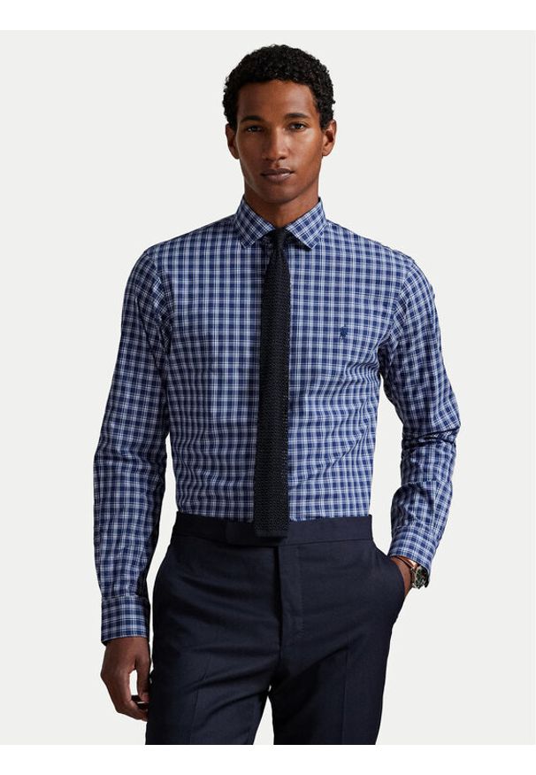 Polo Ralph Lauren Koszula 710974534007 Granatowy Custom Fit. Typ kołnierza: polo. Kolor: niebieski. Materiał: bawełna